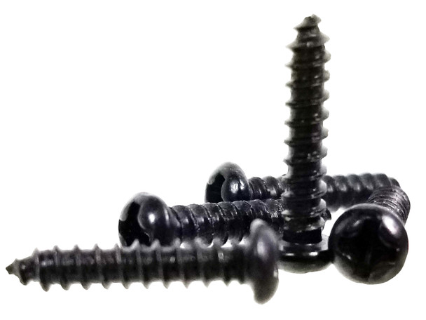 100pc. #2 x 3/8ths-inch Black Round Head Philips Screws