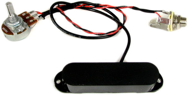 "Black Ice" 6-Pole Single Coil Pre-Wired Pickup Harness with Volume Control