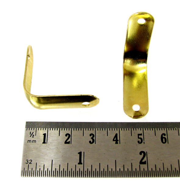 24pc. Brass-plated Corner Braces with Screws (1 1/4" x 1/2")