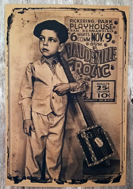 "Vaudeville Frolic " Cigar Box Guitar Poster - 12 x 18-inch