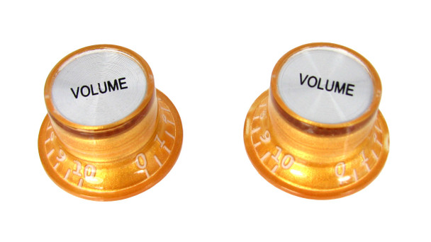 2pc. Gold Top-hat Style Acrylic Volume Knobs