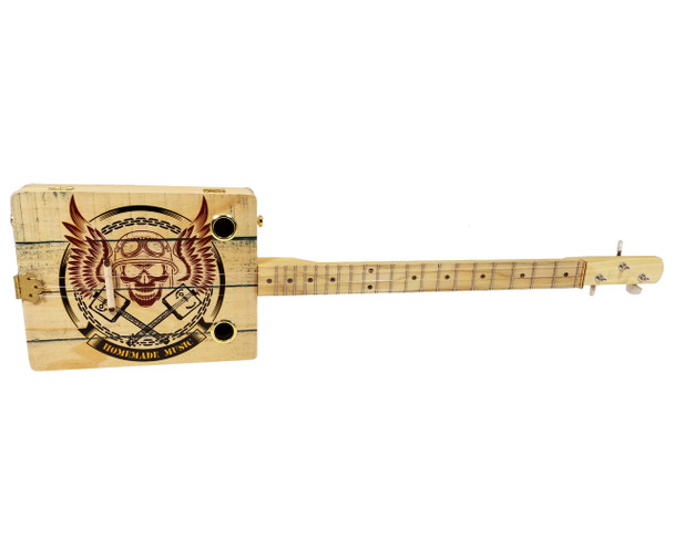 "Homemade Music" 3-string Illustrated Cigar Box Guitar