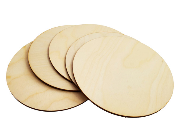 5pc. 6 1/8" Blank 1/8" Plywood "Box Topper" Disks 