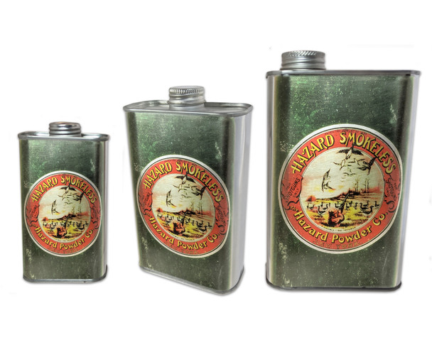 Hazard Smokeless Gunpowder Can (EMPTY) - Choose Size - Great for Canjos, Resonators & More!