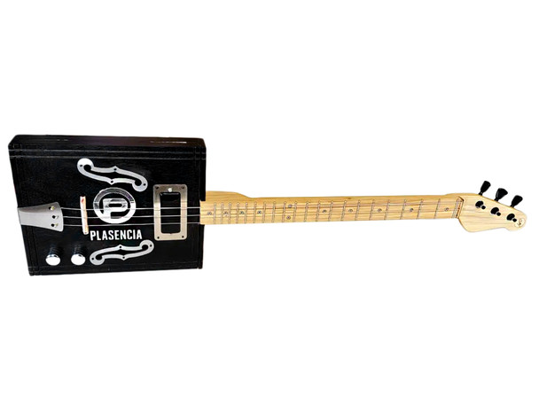 The Black Betty  - 3-string Electric/Acoustic Cigar Box Guitar by Deke - Featuring the Black Mamba Humbucker