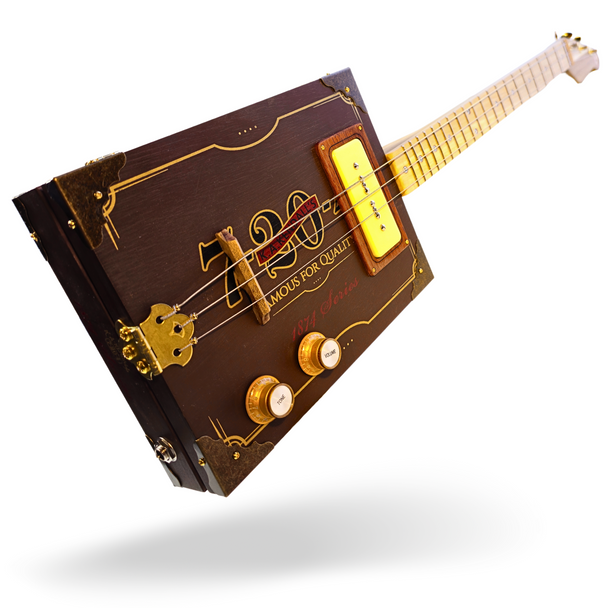 "1874 Rambler" Premium 3-string Electric Cigar Box Guitar by Deke
