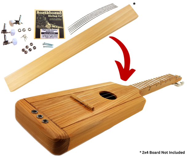 2x4 Strummer Guitar Kit: How-to Book + Parts Pack - You Supply the 2x4!