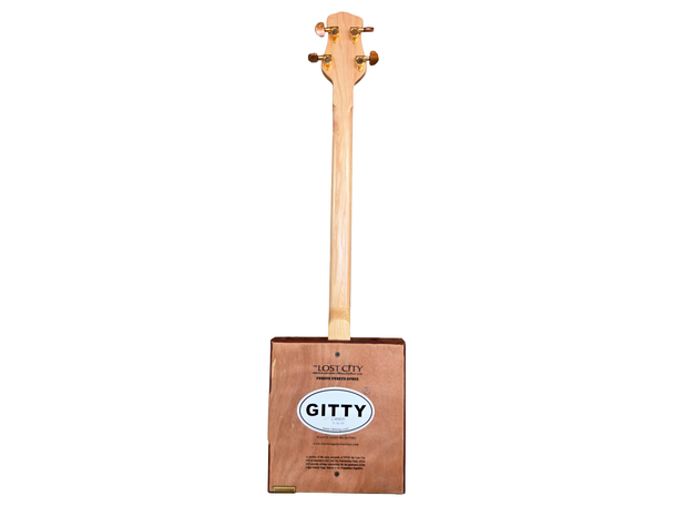 Lost City Blues - Premium 4-string Electric Cigar Box Guitar by Deke (GDGB)