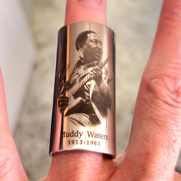 Blues Giants Series: Muddy Waters - Custom-engraved 2-inch Stainless Slide