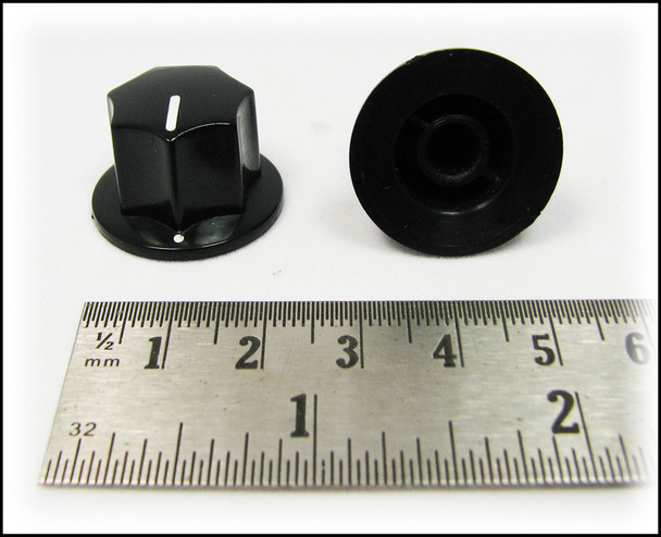 8-pack Economy Black Plastic Press-fit "Top Hat" Knobs