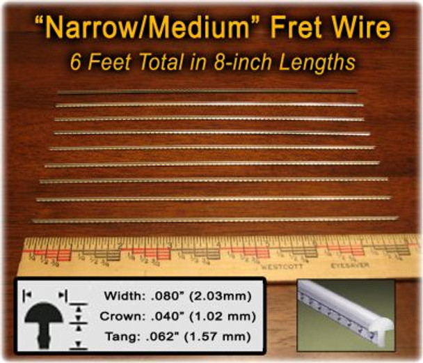 Narrow/Medium Nickel-Silver Fret Wire (6 ft)