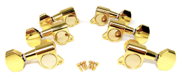 Gold Sealed-Gear Guitar Tuners/Machine heads - 6pc. 3 left/3 right