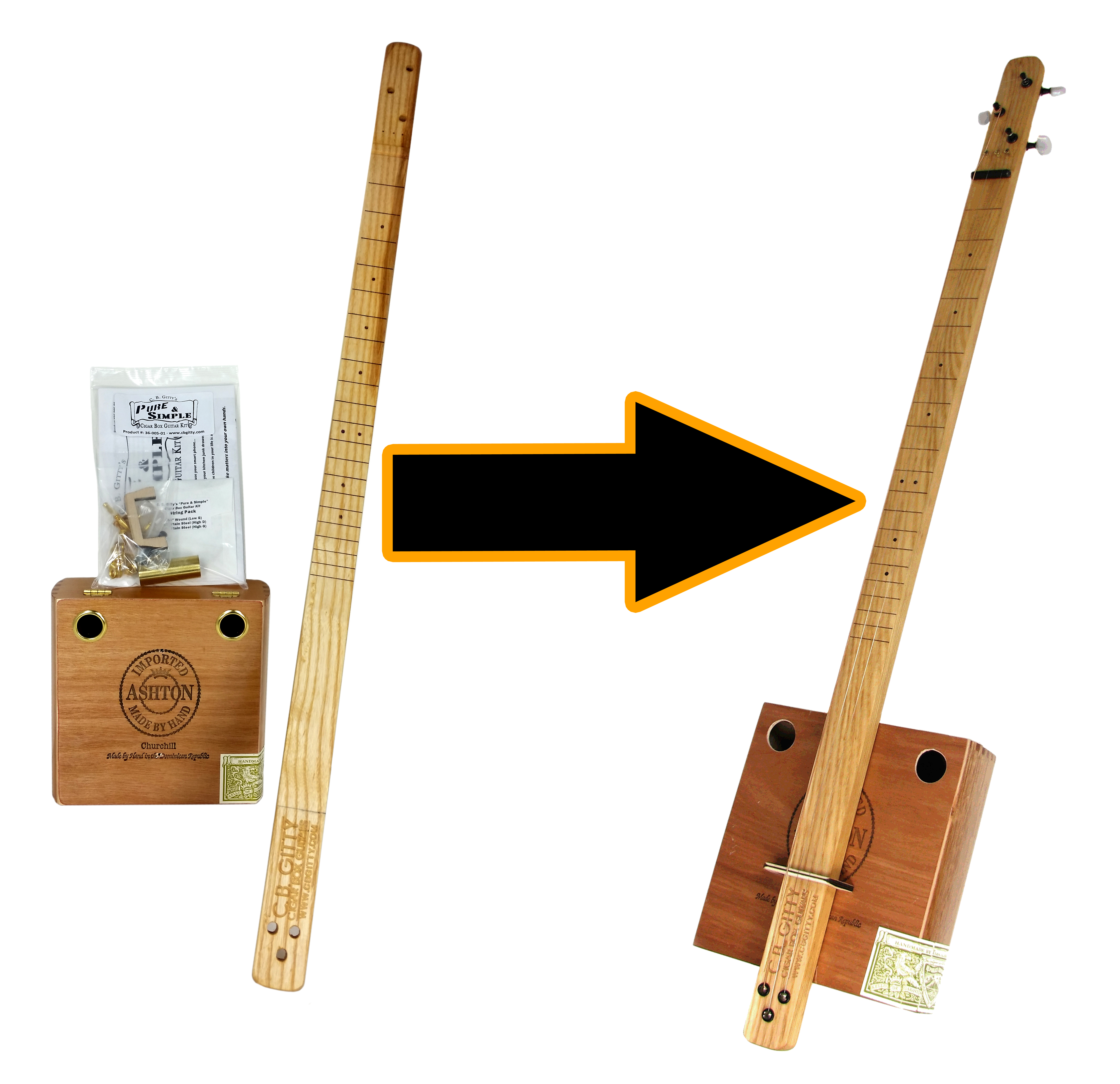 C. B. Gitty Pure & Simple Cigar Box Guitar Kit