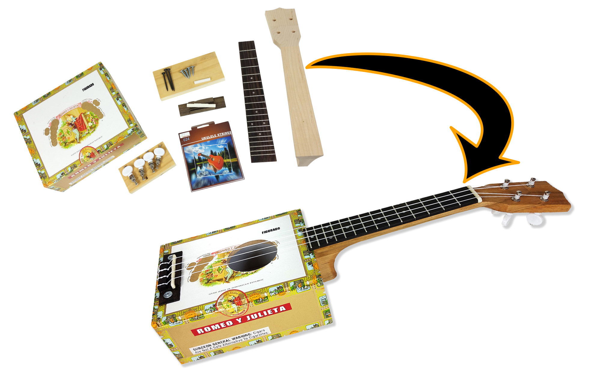 C. B. Gitty Cigar Box Ukulele Kit