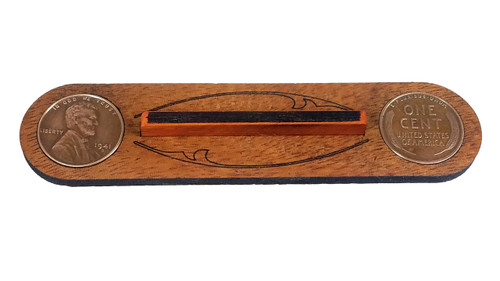 "Thin Ones" Cigar Box Guitar Bridge with vintage U. S. Wheat Pennies