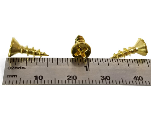 100pc. #6 x 1/2" Brass-plated Phillips Flat-Head Screws