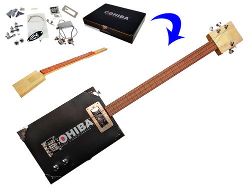 3 String Electric Guitar Kit
 - The Chicago Electric 3 String Cigar Box Guitar Kit C B Gitty Crafter Supply