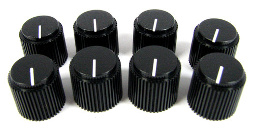 8-pack Black Ribbed Knobs with White Lines - C. B. Gitty Crafter Supply