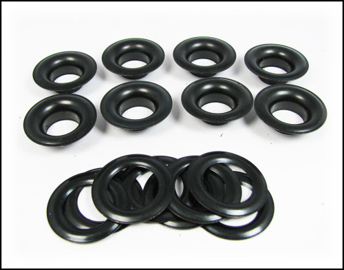 8pc. #5 (9/16-inch inner diameter) Black Grommets and Washers