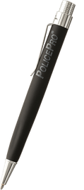 Classic PolicePro Space Pen with view of logo and larger grip helps when writing with gloves on. PPRO Classic PolicePro Space Pen with view of logo and larger grip helps when writing with gloves on. PPRO