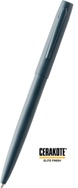 Elite Navy Cerakote Cap-O-Matic Space Pen with clip showing upward M4E-220 Elite Navy Cerakote Cap-O-Matic Space Pen with clip showing upward M4E-220