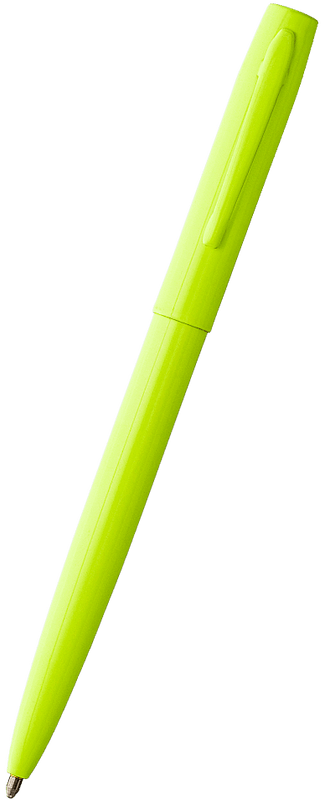 Trades Neon Yellow Cop-O-Matic Space Pen with high visibility with view of clip M4TMY