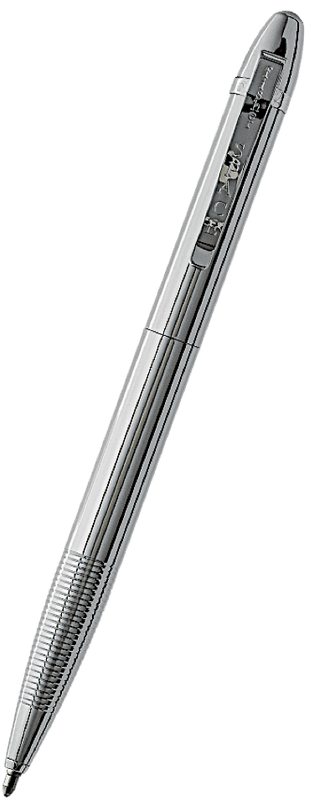 Chrome Twist Action Space Pen Top View