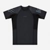Kravox Kaizen Short Sleeve Rash Guard - All Black Compression Shirt for MMA, BJJ and No-Gi Training