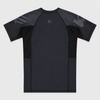Kravox Kaizen Short Sleeve Rash Guard - All Black Compression Shirt for MMA, BJJ and No-Gi Training
