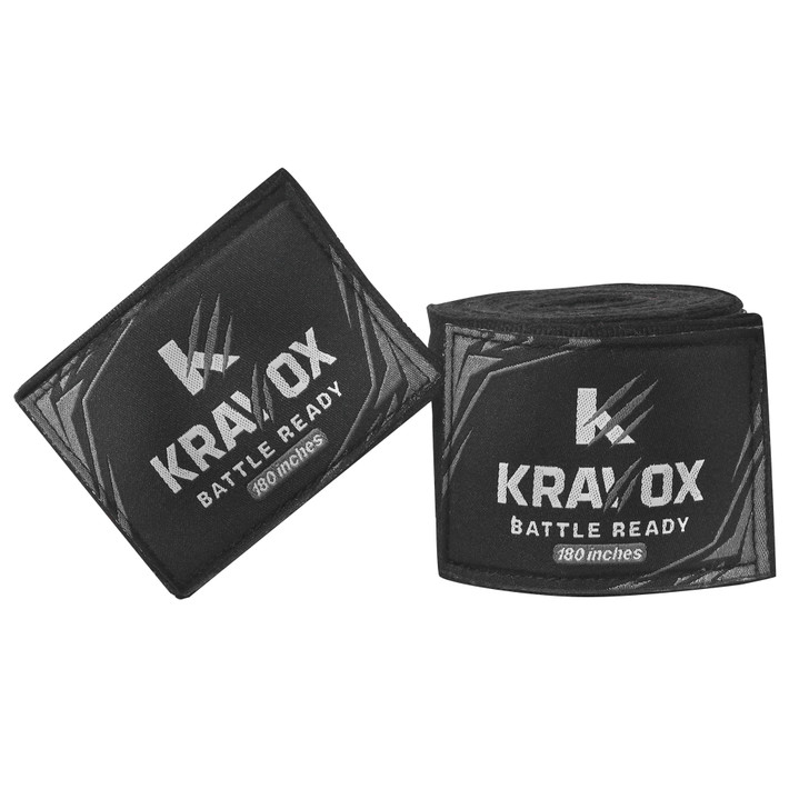 Kravox Elastic Professional 180 inch Handwraps for Boxing, Kickboxing, Muay Thai and MMA