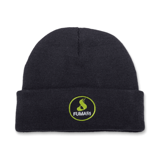 Beanie - Black with Green Circle Logo Patch