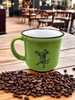 Steak Dance Campfire Ceramic Mug 15oz. Green