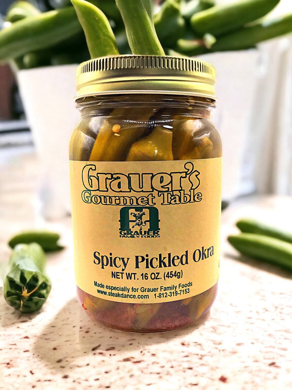 TEMPORARILY OUT OF STOCK Grauer's Gourmet Table Spicy Pickled Okra 16 oz