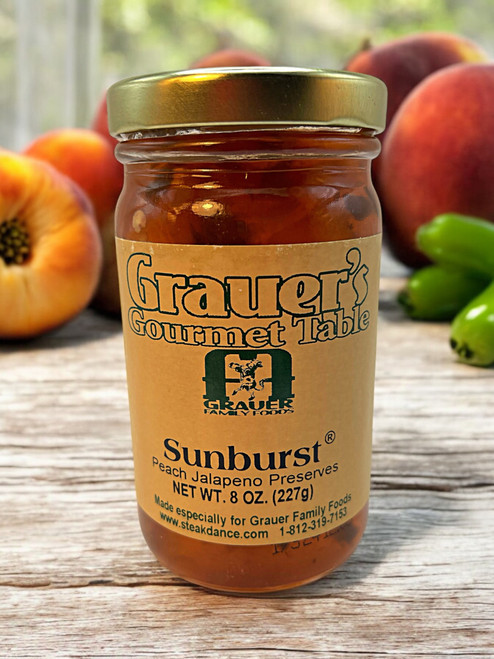 Grauer's Gourmet Table Sunburst Peach Jalapeno Preserves 8 oz