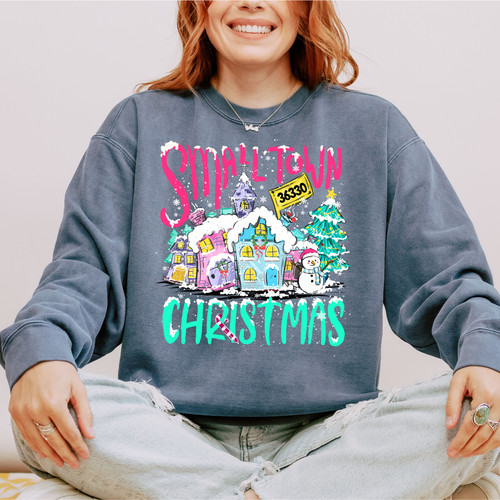 CUSTOM Small Town Christmas Sweatshirt CUSTOM Small Town Christmas Sweatshirt