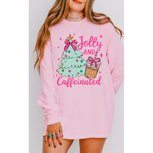 Jolly and Caffeinated Long-sleeved Comfort Color