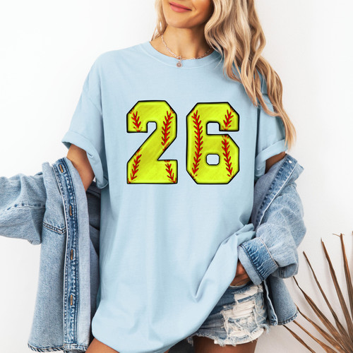 CUSTOM Softball # T Shirt - Youth & Adult Sizes