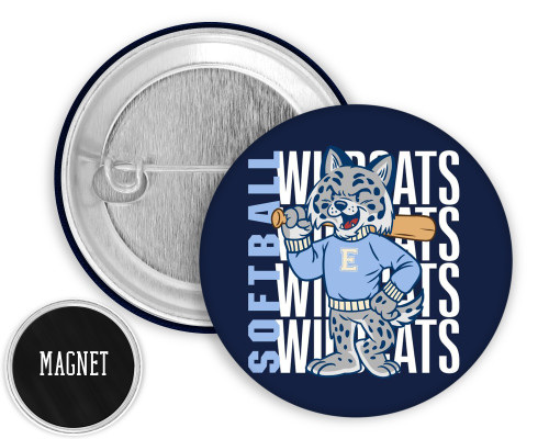 Wildcats Softball BUTTON / MAGNET 2.25"
