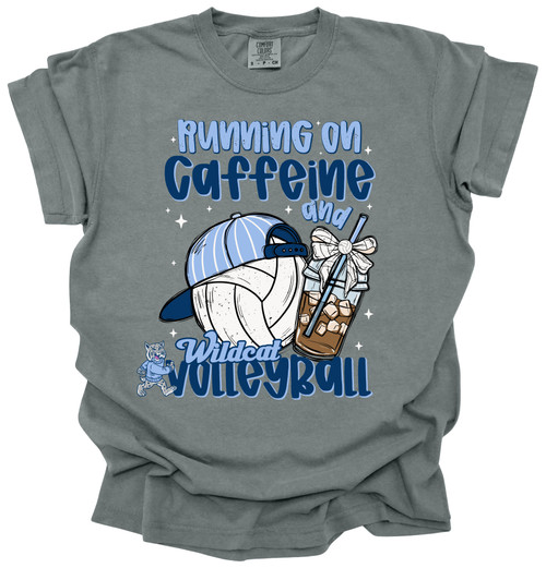 Caffeine & Wildcats Volleyball T Shirt - Youth & Adult Sizes