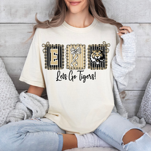 Tigers Bows T Shirt - Youth & Adult Sizes