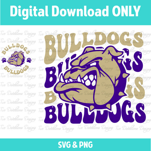 DIGITAL DOWNLOAD Bulldogs - Purple and Gold