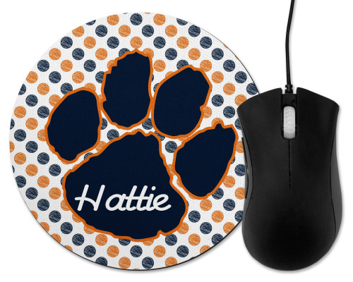 Navy and Orange Personalized Mouse Pad Navy and Orange Personalized Mouse Pad