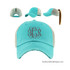 Monogrammed Distressed Mesh Back Ponytail Hat