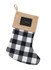 Black & White Plaid Stocking with Patch
