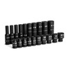 Capri Tools 1/4 in. Drive Shallow and Deep Impact Socket Set, 3/16 to 9/16 in., SAE, 20-Piece