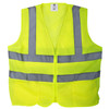 TR Industrial Neon Yellow High Visibility Front Zipper Mesh Safety Vest, Size XL