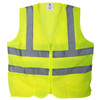 TR Industrial Neon Yellow High Visibility Front Zipper Mesh Safety Vest, Size XL, Pack of 5
