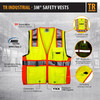 TR Industrial 3M Safety Vest with Pockets and Zipper, Class 2, Size L