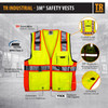 TR Industrial 3M Safety Vest with Pockets and Zipper, Class 2, Size XXXL