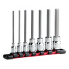 Capri Tools Long Hex Bit Socket Set, SAE, Advanced Series, 7-Piece